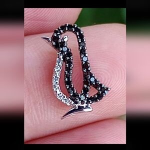 Solid 10k white gold diamond pendant